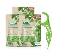 Gum Eco Clean - Púas de hilo dental, promueve encías más saludables, sabor a menta fresca, verde, 60 unidades (paquete de 3)