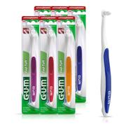 GUM End Tuft Cepillo de dientes - Cabeza extra pequeña para zonas de difícil acceso - Implantes, dientes posteriores y muelas del juicio - Cepillo dental suave para adultos (6 unidades)