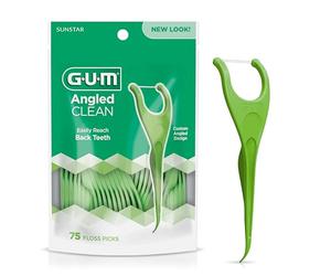 GUM, Hilo Dental Angular en palo, aroma Menta fresca, 75 piezas