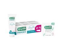 GUM PAROEX 0,06 % Pasta de dientes cuidado | Sistema antiplaca doble | calma las encías sensibles | Mantiene sanos tejidos de las encías | Previene la caries | 2 x 75 (con 1 muestra gratis)