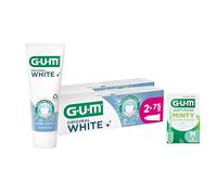 GUM Pasta de dientes blanca original | restaura la blancura original de los dientes | Fluoruro e isomalt protegen el esmalte dental (2 x 75 ml (con 1 muestra gratis))