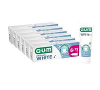 GUM Pasta de dientes blanca original | restaura la blancura original de los dientes sin ingredientes nocivos | Fluoruro e isomalt protegen el esmalte | 6 x 75