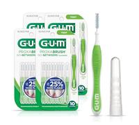 GUM Proxabrush Go-Betweens - Cepillos interdentales apretados para dientes apretados, púas dentales para eliminación de placa, seguro para aparatos dentales y aparatos dentales, 10 unidades (4
