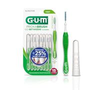 GUM Proxabrush Go-Betweens - Cepillos interdentales apretados - Púas dentales de cerdas suaves para eliminar la placa - Seguro para aparatos dentales y aparatos dentales, 15 unidades