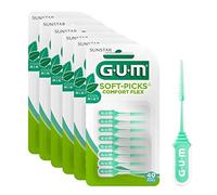 GUM Soft-Picks Comfort Flex Mint limpiadores interdentales | refrescante sabor a menta, limpieza de dientes y eliminación de placas, tamaño L, 6 x 40 piezas