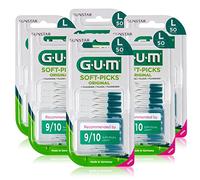 GUM SOFT-PICKS ORIGINAL Palillos Interdentales de Goma/Eliminan eficazmente los restos de alimentos y la placa/Sin látex, madera ni metal (Large, 6)