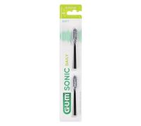 GUM Sonic Daily 4110 - Cabezales de cepillo blandos, color negro