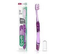 GUM Technique Deep Clean - Cepillo de dientes con mango de agarre cuádruple, cabeza compacta y cerdas suaves, 1 unidad, multicolor (525D)