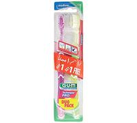 GUM 1528 Technique Pro Duo Pack Cepillo Medio, Naranja-Azul, 1 brosse à dents