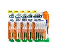 GUM Trav-ler - Cepillos interdentales (5 unidades, 0,9 mm, 6 unidades), color naranja