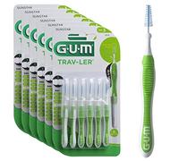 GUM TRAV-LER,Cepillos interdentales para una limpieza profunda de todos los espacios interdentales, cuello flexible, limpieza de dientes y eliminación de placas, 6x6 unidades (ISO 3, 1.1 mm [36])