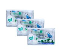 GUM TRAVEL Kit de Higiene Bucal de Viaje/Contiene 1 cepillo de dientes, 1 pasta de dientes, 1 hilo dental, 2 palillos interdentales de goma, tamaño de viaje/Con estuche transparente / 3 kits