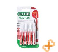 Gum Travler Cepillo Interdental 0,8 MM 6 Piezas Antibacteriano Ergonómico Mango
