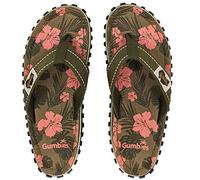 Gumbies Chanclas Originals para mujer de materiales reciclados, suela perfilada de neumáticos reciclados, plantilla suave de lona de algodón, cómoda barra de dedos, Jungla, 43 EU