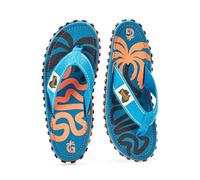 Gumbies Islander - Chanclas clásicas de lona unisex con suela de goma reciclada y plantilla de algodón | contorneadas, ligeras y cómodas para el día a día, Azul Palmetto, 6 Women/5 Men