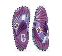Gumbies Islander - Chanclas clásicas de lona unisex con suela de goma reciclada y plantilla de algodón | contorneadas, ligeras y cómodas para el día a día, azul, (Blueberry Burst), 8.5 Women/7.5 Men