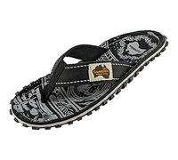 Gumbies Islander - Chanclas unisex con puntera de algodón supersuave y suela de goma reciclada duradera. Comodidad garantizada, Negro (Midnight Black), 15 Women/14 Men