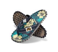 Gumbies Islander - Chanclas unisex con puntera de algodón supersuave y suela de goma reciclada duradera. Comodidad garantizada, Hibisco azul, 9 Women/8 Men