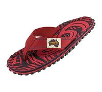 Gumbies Originals Rot - Chanclas hechas de materiales reciclados - suela perfilada de neumáticos de coche reciclados, plantilla suave de lona de algodón, cómoda correa entre los dedos de algodón, 45