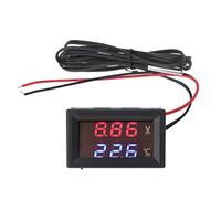 GUMEI 12V / 24V Pantalla LED Voltaje del Coche y medidor de Temperatura del Agua Voltímetro Termómetro