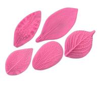 GUMEI 5 unids/Set Hoja Molde de Silicona Fondant Herramienta de decoración de Pasteles peonía Rosa pétalo Floral