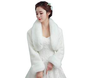 GUMEI chales y Abrigos de Boda para Mujer, Vintage, Blanco, de Felpa, para Novia, Estola, Chal, Manga Larga, Fiesta de Noche, Capa, Encogimiento de Hombros, Princesa, Espesa, cálida, Chaqueta de Boda