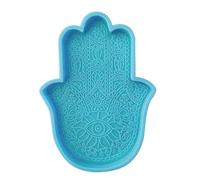 GUMEI Khamsah Hamsa Hand Coaster Resina epoxi Molde de Silicona Bandeja de Mano de Fátima Molde de Resina