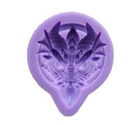 GUMEI Molde de Silicona para Fondant con Cabeza de dragón, Molde de Resina de Chocolate para Hornear de dragón de Animales
