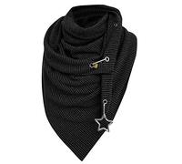 GUMEI Mujer Invierno Cálido Bufanda Grande con Botón Estrella Colgante Chal de Color Sólido Abrigo