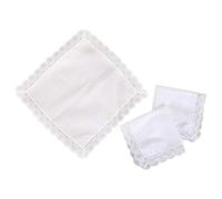 GUMEI Pañuelos Cuadrados Blancos Lisos 25x25 cm para Mujer, pañuelos de Crochet con Forma de corazón de melocotón Festoneado, Adornos de Encaje para Boda, servilletas de algodón DIY