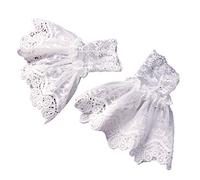 GUMEI suéter Femenino Mangas Falsas Crochet Hueco Encaje Volantes Cuerno puños Calentadores de muñeca