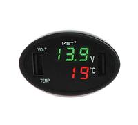 GUMEI Termómetro LED Digital para Coche Voltímetro Cargador USB automático Monitor de batería Medidor de Temperatura
