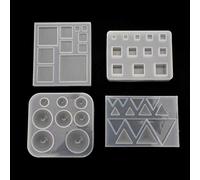 GUMEI todo tamaño Cuadrado Redondo triángulo DIY Resina geométrica Molde de Silicona Herramientas de joyería