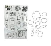 GUMEI Utensilios de Cocina Sellos Transparentes Sello + Troqueles de Corte Stencil Set DIY Scrapbooking