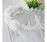 GUMEI Velo de Novia para Mujer, Corona de Flores para el Cabello con Velo Blanco, Guirnalda de Boda, Corona, Cinta Ajustable con Cordones, Accesorio para Despedida de Soltera