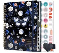 Gumiho Agenda semanal 2026 2027 Espiral A5 Planner (julio de 2026 - junio de 2027) - 12 meses Agenda escolar con hebilla de bolígrafo y pegatinas de plan (azul)