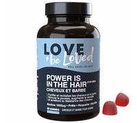 GUMMIES CABELLO Y BARBA HOMBRE|Crecimiento, Densidad & Fuerza|Ultra dosificado en biotina (1500µg - 3000% AR)|Aromas de arándano orgánico y frambuesa|Vegano, 98% Natural & Made in France|60 Gummies|