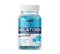 Weider Melatonin Gummies (60 Gominolas) Sabor Arándano. 1 mg de melatonina por gominola. Sin Azúcares y Sin Gluten. Ayuda contra el Jet-lag y para mejorar la calidad del sueño.