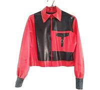 Gummitop Latex Unisex Rot Und Schwarz Langärmeliger Mantel Mit Reißverschluss Größe XXS-XXL,Putrefacción,L