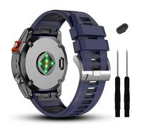 GUMMMY 20 mm compatible con correa de reloj Garmin Fenix 7S 7S Pro 6S 6S Pro 5S 5S Plus, correas de silicona suave para reloj inteligente Approach S70 42 mm/Instinct 2S/Descent Mk2s(Dark Blue/Black)