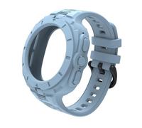 GUMMMY 2IN1 Case Silicone Watch Band for Samsung ultra 47mm Watch Sports Strap of Solid color integrated Watchbands(Blue)