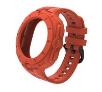 GUMMMY 2IN1 Case Silicone Watch Band for Samsung ultra 47mm Watch Sports Strap of Solid color integrated Watchbands(Orange)
