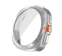 GUMMMY Actualizar a Ultra Case para Samsung Galaxy Watch 7 6 40mm 44mm Cambiar a Galaxy Watch Ultra 47mm Protector de pantalla de vidrio templado(Silver,Watch 7 40mm)