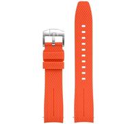 GUMMMY Correa con extremo curvado para Omega X S, colaboración MoonSwatch, correa de liberación rápida de silicona y caucho unisex de 20 mm para correa Seamaster 300(Orange)
