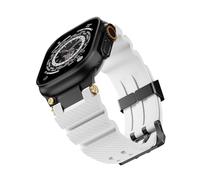 GUMMMY Correa de goma para Apple Watch Band S10 46mm S10 42mm Ultra 49mm 45mm 44mm correas de reloj de goma Correa impermeable(Black white,42/44mm)