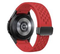 GUMMMY Correa de silicona para Samsung Galaxy Watch 7, 6, 5, 4, 40mm, 44mm, 5Pro, 45mm, hebilla magnética, 6 Classic, 43mm, 47mm, pulsera sin espacios(Red,Watch 4 6 classic)