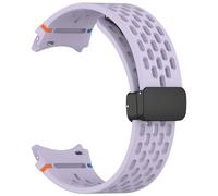 GUMMMY Correa magnética de 20mm para Samsung Galaxy Watch 4 5 Pro 6 7 7LTE 44mm 40mm Watch4/6 banda clásica de silicona sin huecos Correas(Purple,Watch 7 40 44)