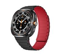 GUMMMY Correa magnética de silicona para Galaxy Watch 7 Ultra, pulsera de bucle de 47mm para Galaxy Watch Ultra de 47MM, pulsera rápida sin huecos(Black Red B)