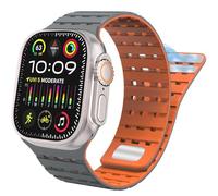 GUMMMY Para Apple Watch Band 49 mm 45 mm 44 mm 42 mm Bandas para mujeres y hombres, correa deportiva de silicona magnética para iWatch SE SE2 y Series 9/8/7/6/5/4 Ultra 2/Ultra(Gray Orange)