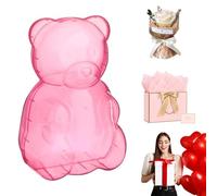 Gummy Bear Container, 16 Inch Large Clear Plastic Bear Container for Valentine's Day - Reusable Fillable Gummy Bear Containers Plastic, Bear Clear Containe, Party Favours & Festive Gifts (Pink)